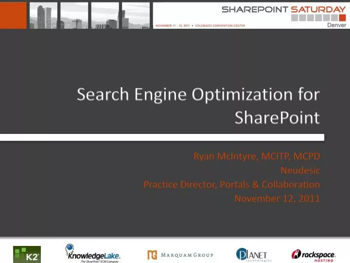 search engine optimization for sharepoint
