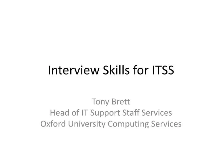 interview skills for itss