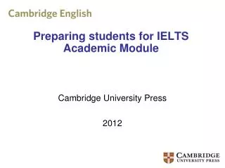 Preparing students for IELTS Academic Module