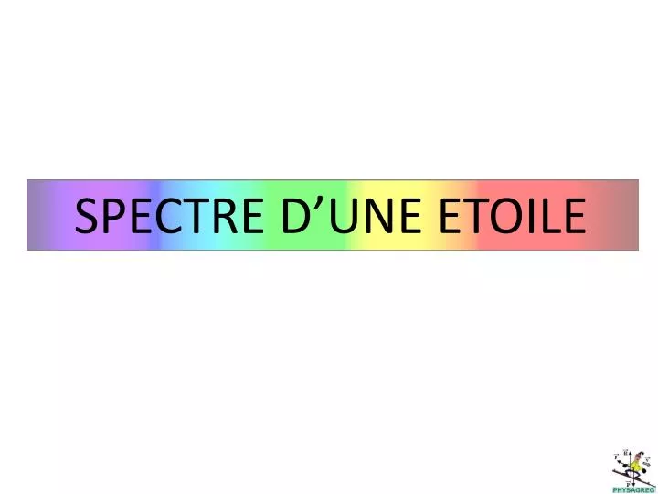 spectre d une etoile