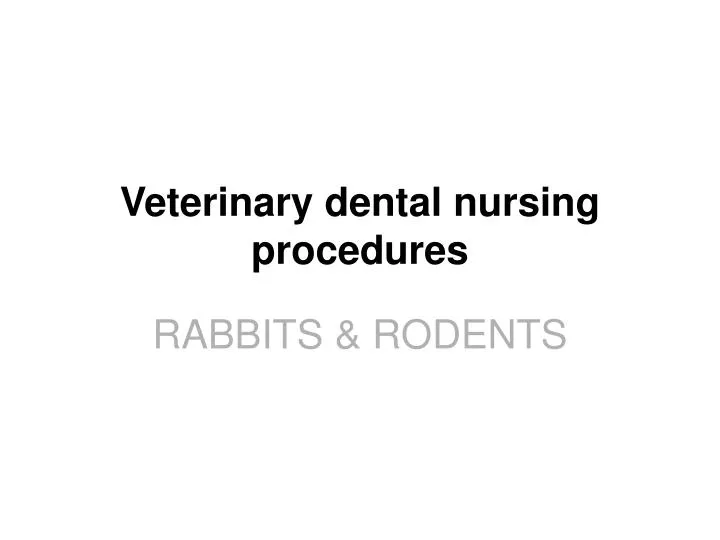 veterinary dental nursing procedures