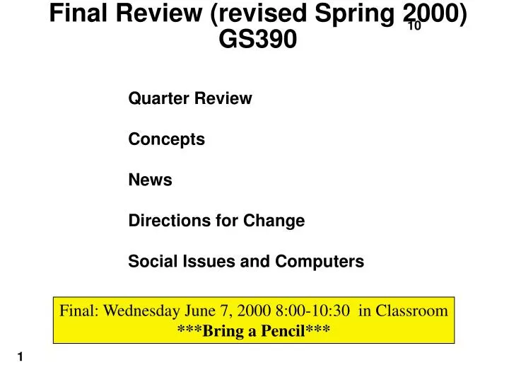 final review revised spring 2000 gs390