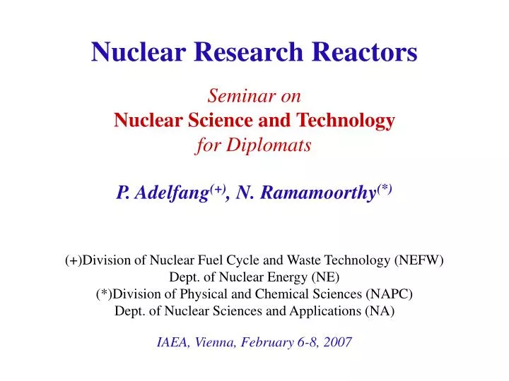 nuclear research reactors