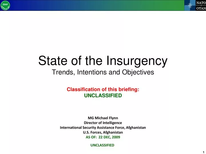 state of the insurgency trends intentions and objectives