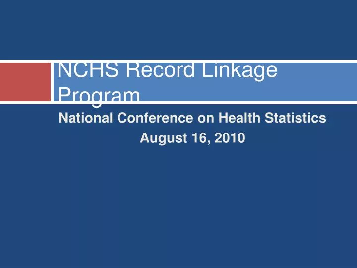nchs record linkage program