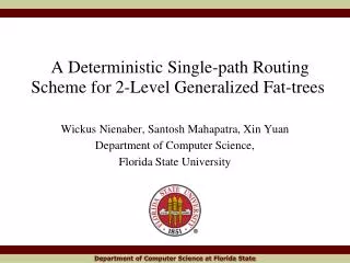 A Deterministic Single-path Routing Scheme for 2-Level Generalized Fat-trees