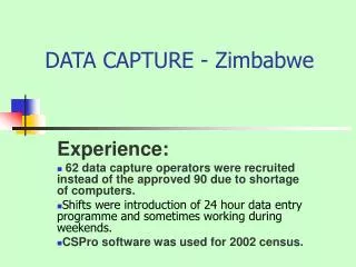 DATA CAPTURE - Zimbabwe