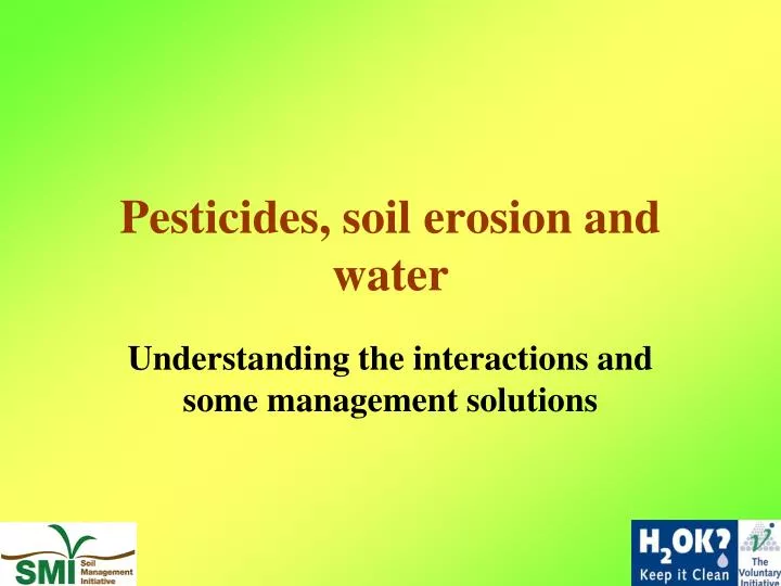 pesticides soil erosion and water