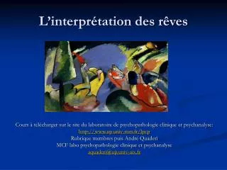l interpr tation des r ves