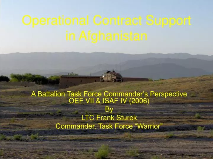 operational contract support in afghanistan