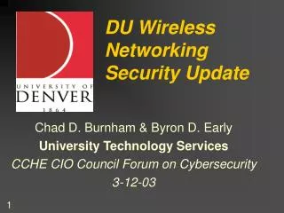 DU Wireless Networking Security Update