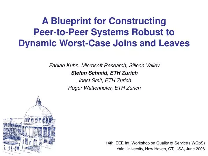 a blueprint for constructing peer to peer systems robust to dynamic worst case joins and leaves