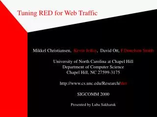 Tuning RED for Web Traffic