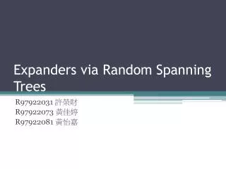 Expanders via Random Spanning Trees