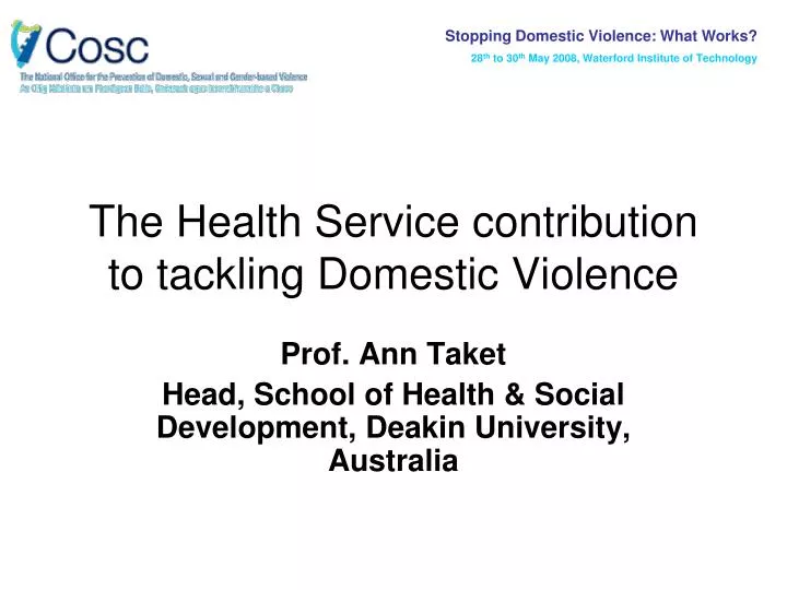the health service contribution to tackling domestic violence