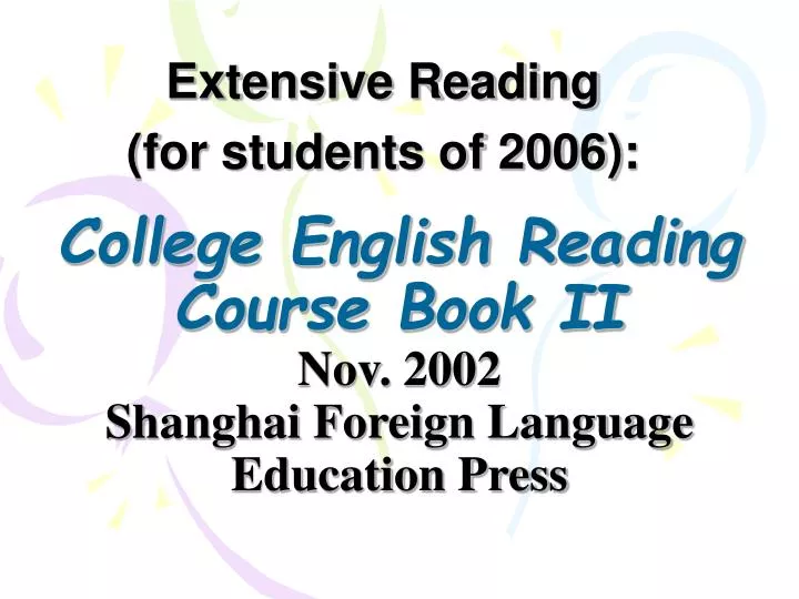 college english reading course book ii nov 2002 shanghai foreign language education press