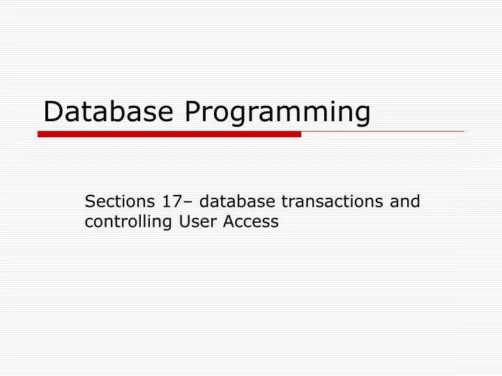 database programming