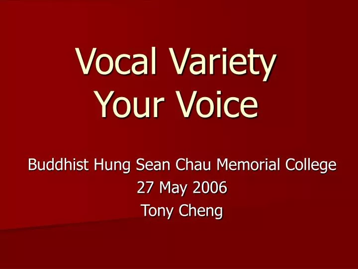 vocal variety your voice