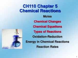 CH110 Chapter 5 Chemical Reactions