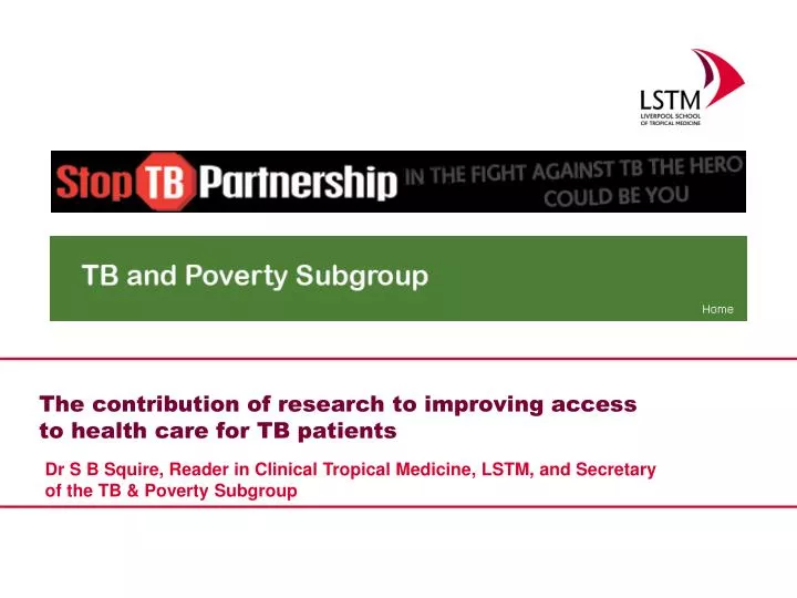 the contribution of research to improving access to health care for tb patients