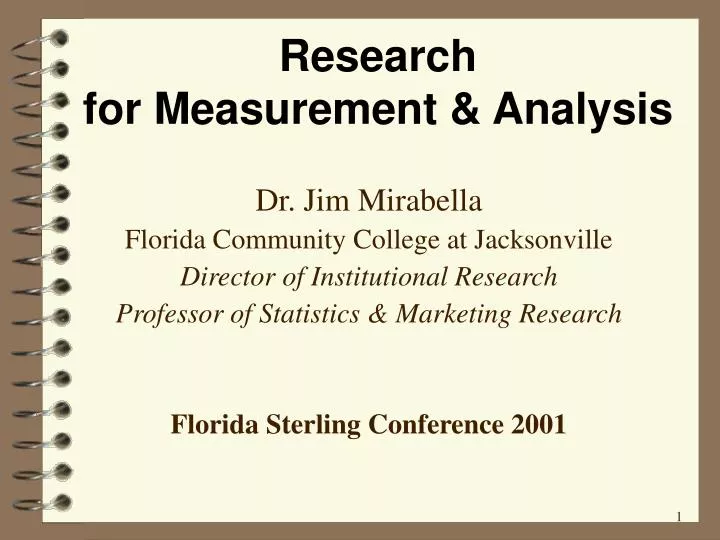 research for measurement analysis