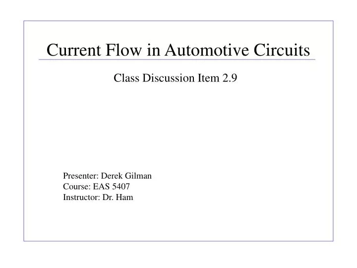 current flow in automotive circuits