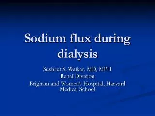 Sodium flux during dialysis