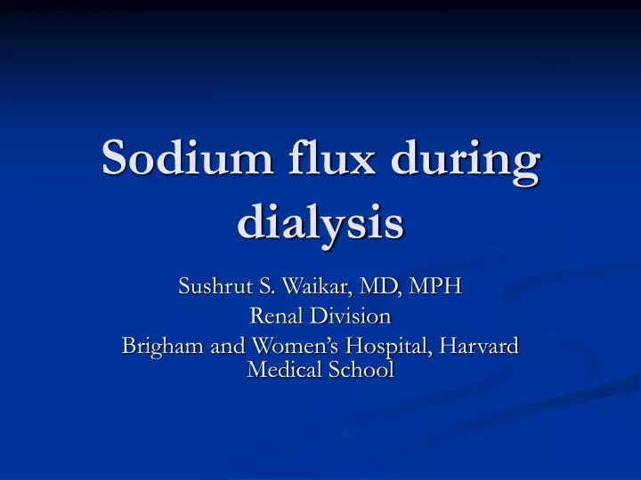 sodium flux during dialysis