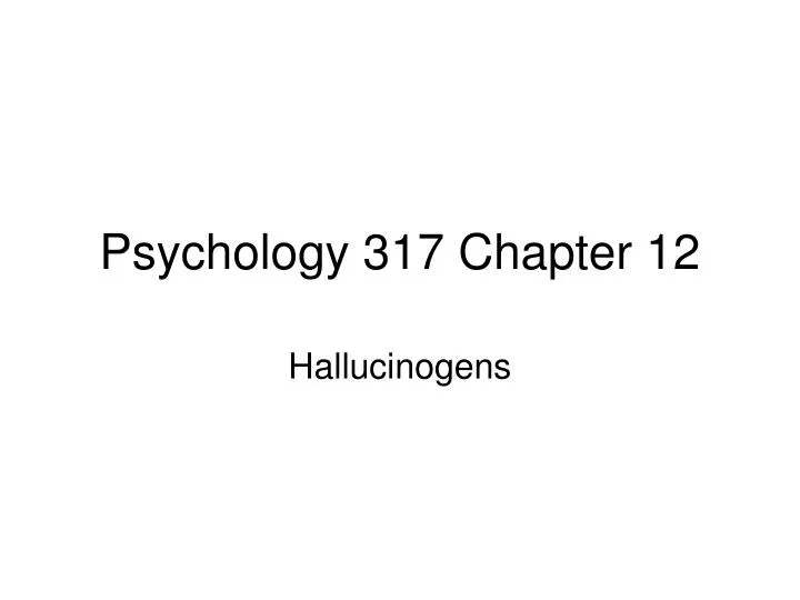 psychology 317 chapter 12