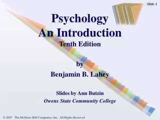Psychology An Introduction Tenth Edition