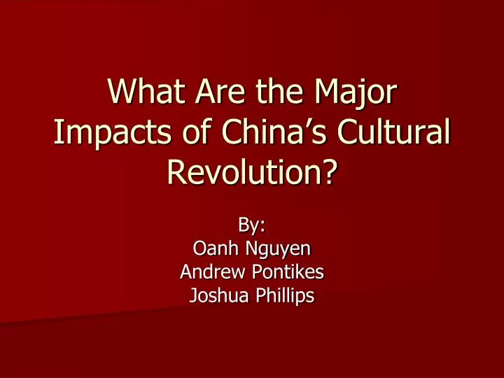 what are the major impacts of china s cultural revolution