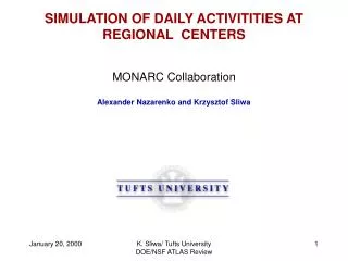 SIMULATION OF DAILY ACTIVITITIES AT REGIONAL CENTERS