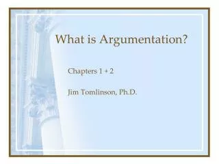 What is Argumentation?