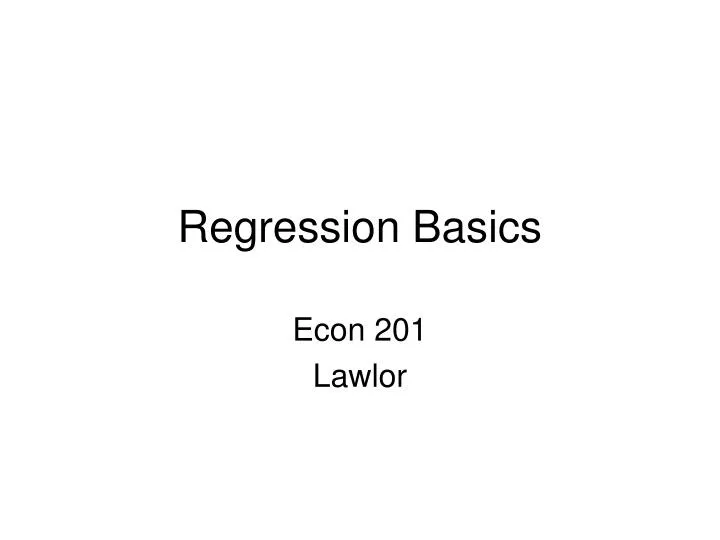 regression basics