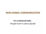 NON-VERBAL COMMUNICATION - slide 1