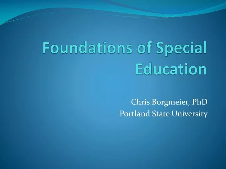 foundations of special education