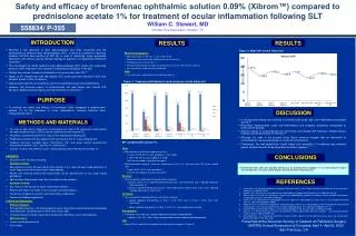 Safety and efficacy of bromfenac ophthalmic solution 0.09% (Xibrom™) compared to prednisolone acetate 1% for treatment o
