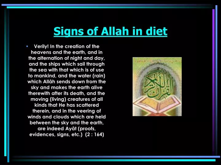 signs of allah in diet