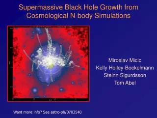 Supermassive Black Hole Growth from Cosmological N-body Simulations