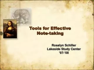 Tools for Effective Note-taking