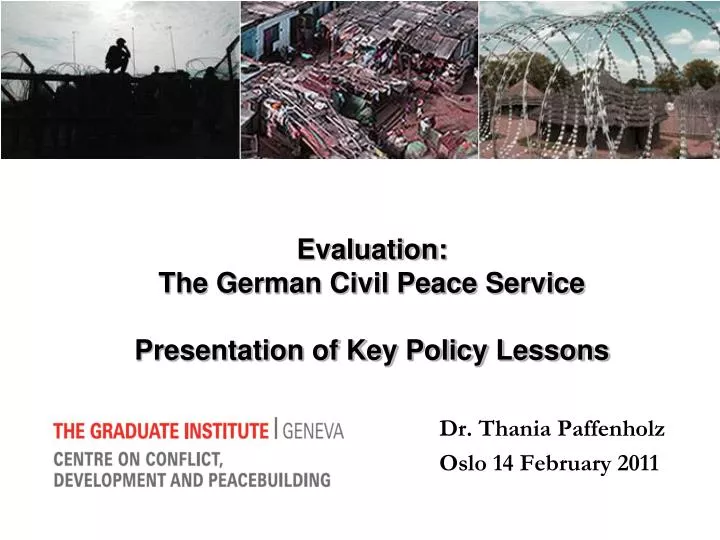 evaluation the german civil peace service presentation of key policy lessons