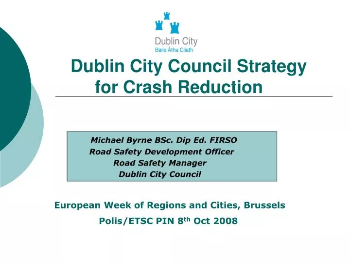 dublin city council strategy for crash reduction