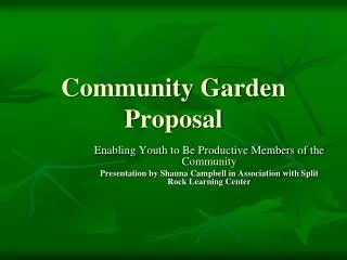 Community Garden Proposal