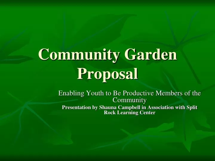 community garden proposal