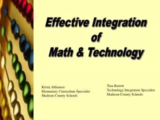 Tina Barrett Technology Integration Specialist Madison County Schools