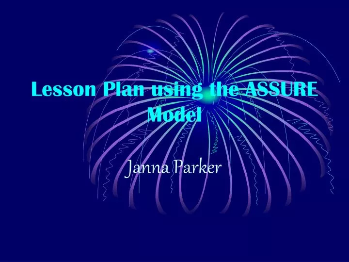 lesson plan using the assure model