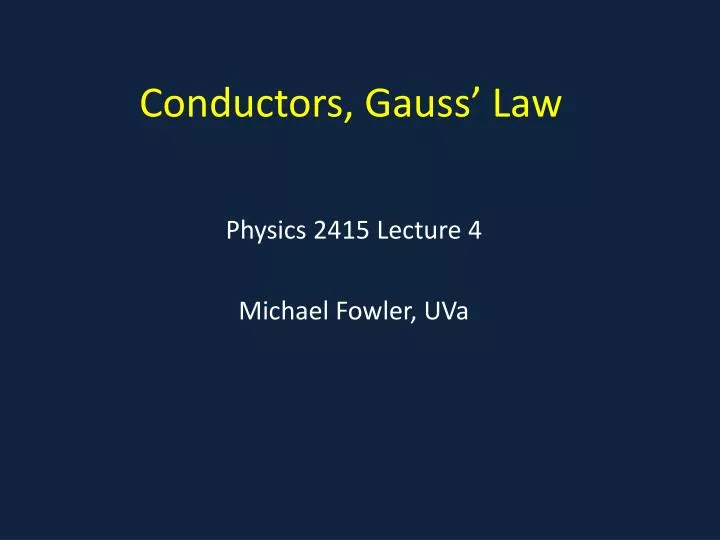 conductors gauss law