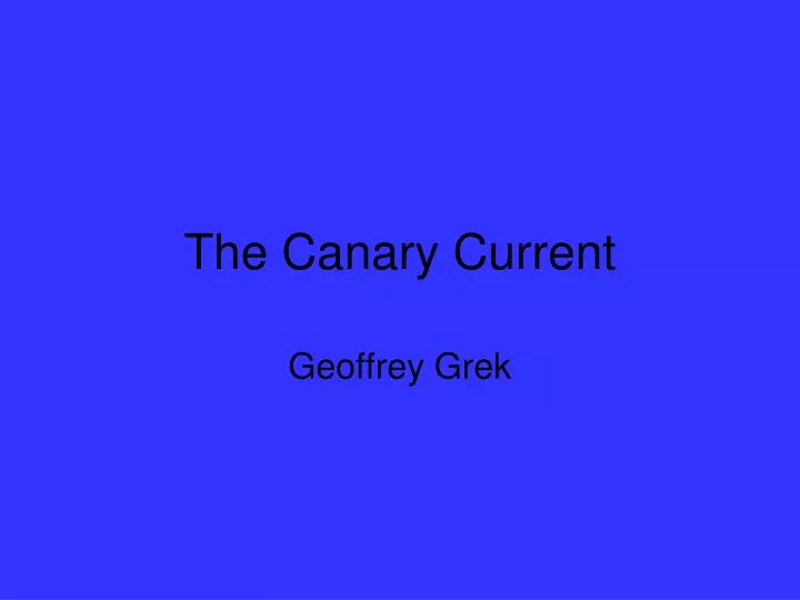 the canary current