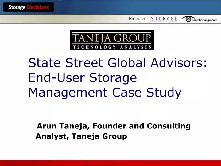 state street global advisors end user storage management case study