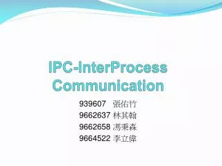 IPC- InterProcess Communication